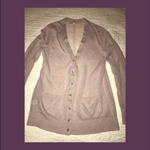 LOFT sheer dusty rose/taupe cardigan size L